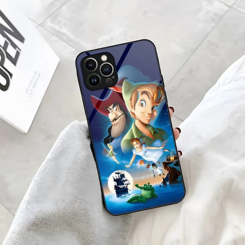 Disney Peter Pan Phone Case For IPhone 14 Pro 12 15 13 11 Mini XS XR Max 8 7 6 Plus SE 2020 Glass Luxury Back Cove