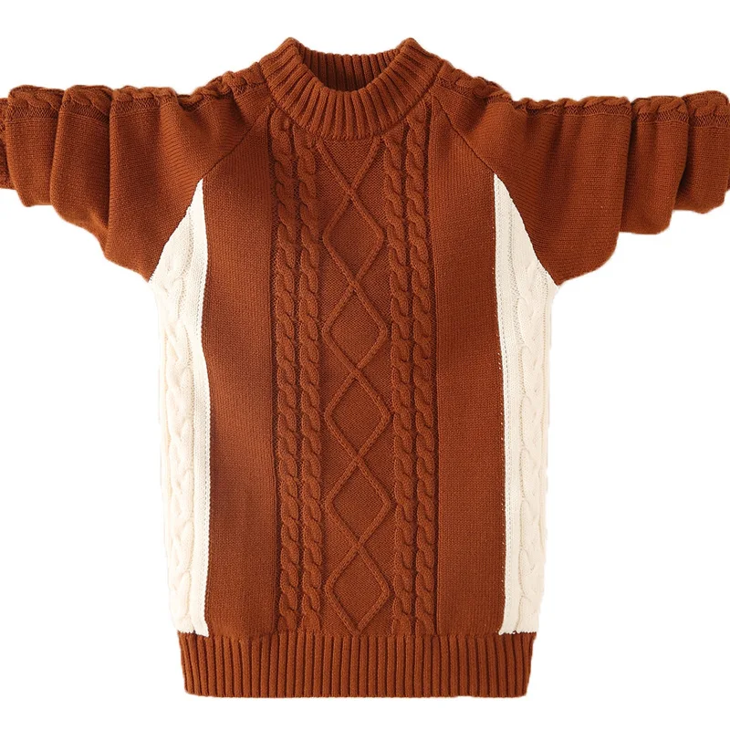 

Kids Knitted Pullover Sweater Autumn/Winter Children Patchwork Warm Sweater For Teen Big Boys 6 8 10 12 14 16 Years Dwq567