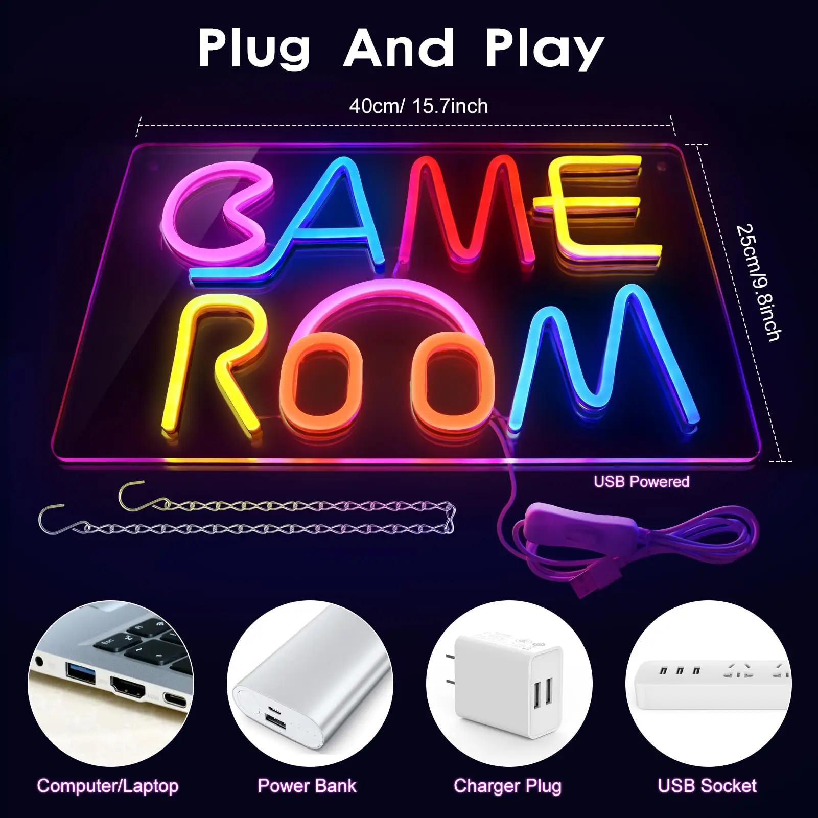 غرفة الألعاب النيون LED عكس الضوء لعبة منطقة غرفة البيرة بار رجل الكهف غرفة نوم المنزل الفن الألعاب ضوء النيون تسجيل