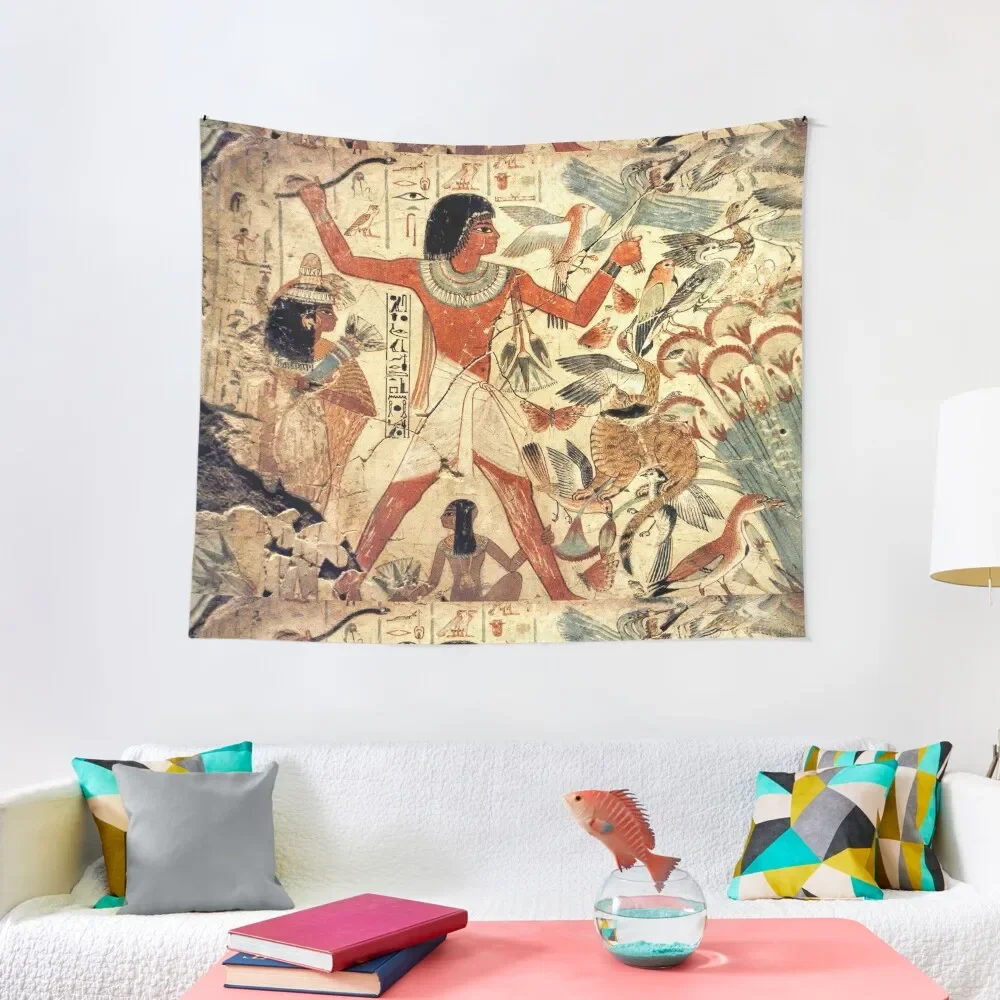 Ancient Egyptian Couple Hunting Tapestry Wall Tapestries Decorative Paintings Room Decoration Accessories Hanging Wall Tapestry