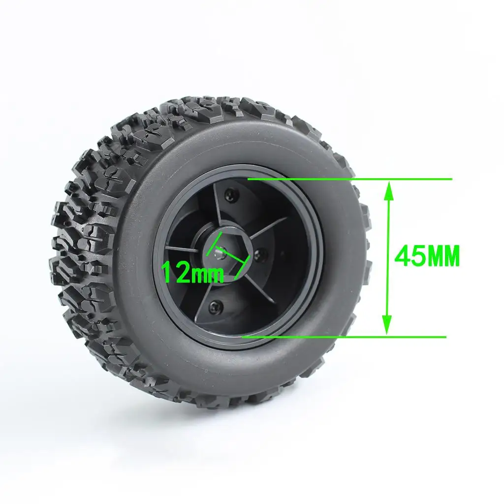 

RC Wheels and Tires Set 1 14 All Terrain Rubber for Electric RC Car Accessories Replacement and Modification