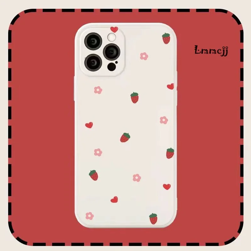 

Lmmcjj INS Strawberry Phone Case For Samsung A54 5G A53 A22 A23 A13 A52 A33 A14 Galaxy S23 Plus S22 Ultra S21 FE Silicone Cover