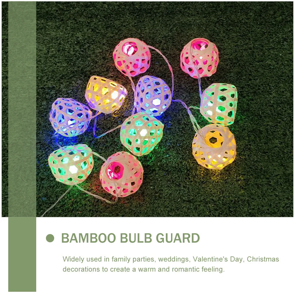 

4pcs Mini Woven Lamp Shade Bamboo Light Cover For Home Decor Soften Light Ceiling Table Floor Lamp Indoor Hanging Pendant