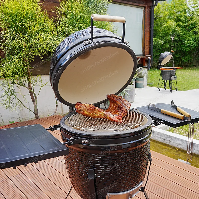 

21 Outdoor Barbecue Smoked Ceramic Stewed Dishes Barbecue American Pizza Terrace Charcoal