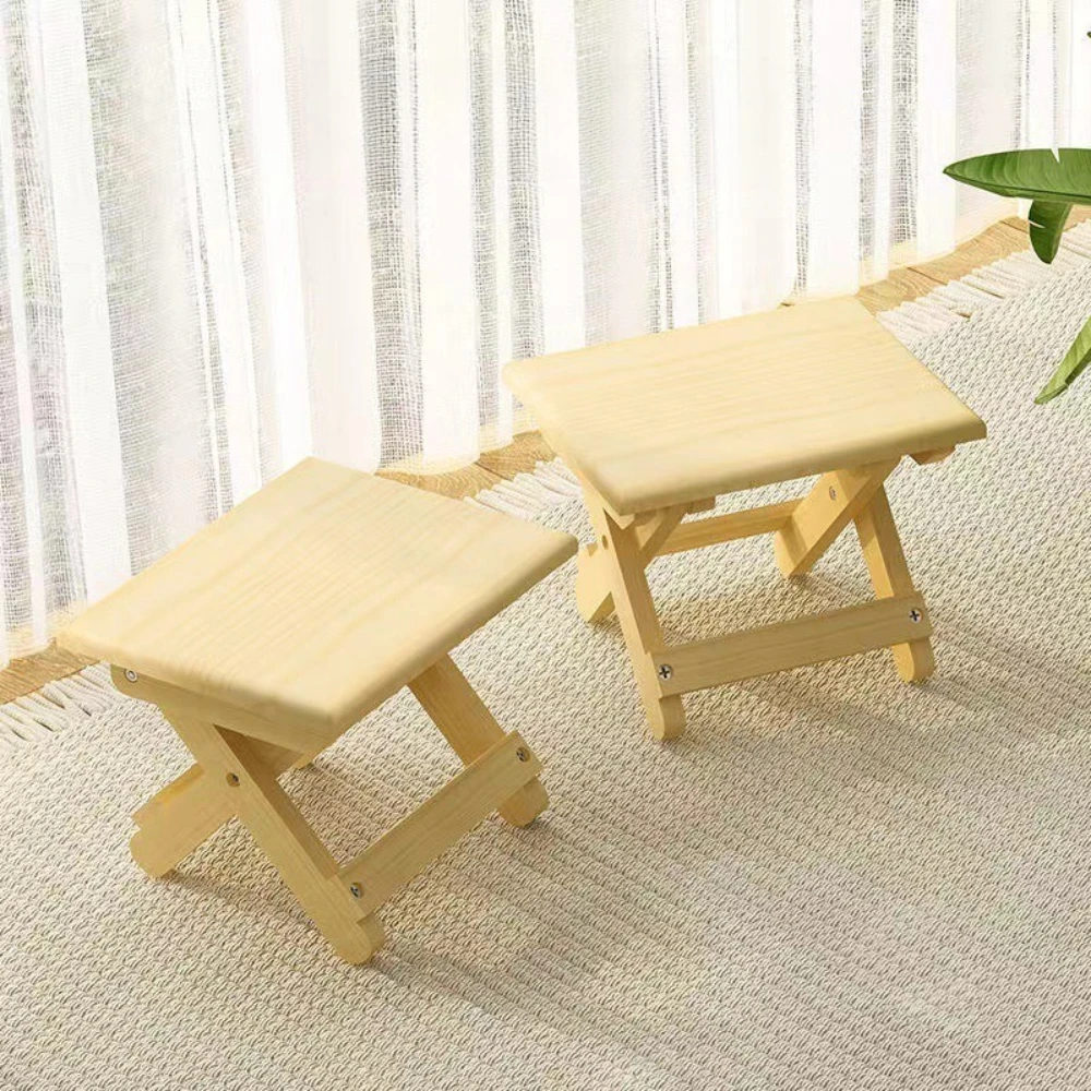 折りたたみキャンプスツール無垢材ポータブルスツール釣りキャンプスツールホーム靴交換スツール簡単折りたたみコンパクトチェア