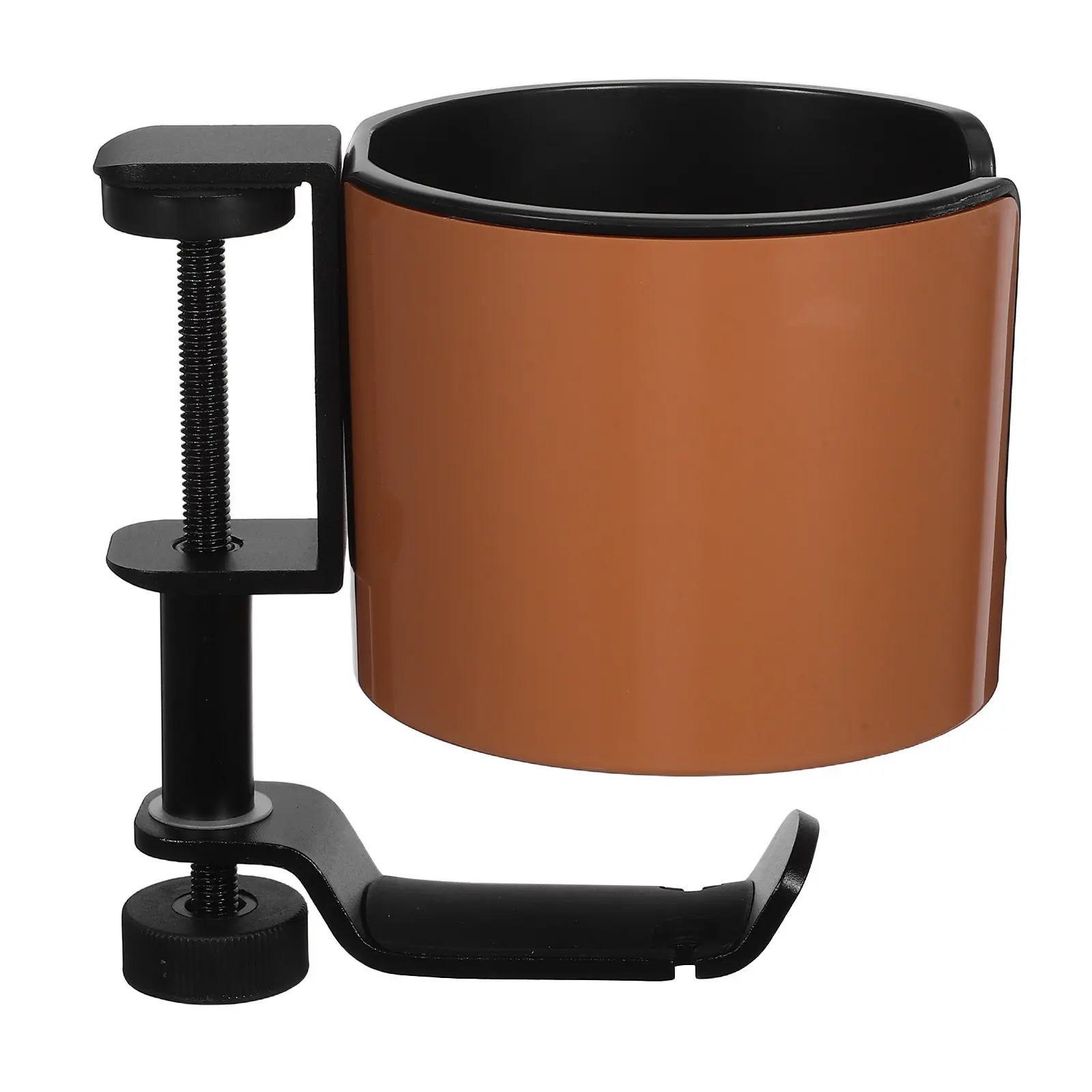 Clamp Cup Holder Desk Organizer For Side Table Gamers Dual Function Rotating Headphone Hanger Tumbler Beverage
