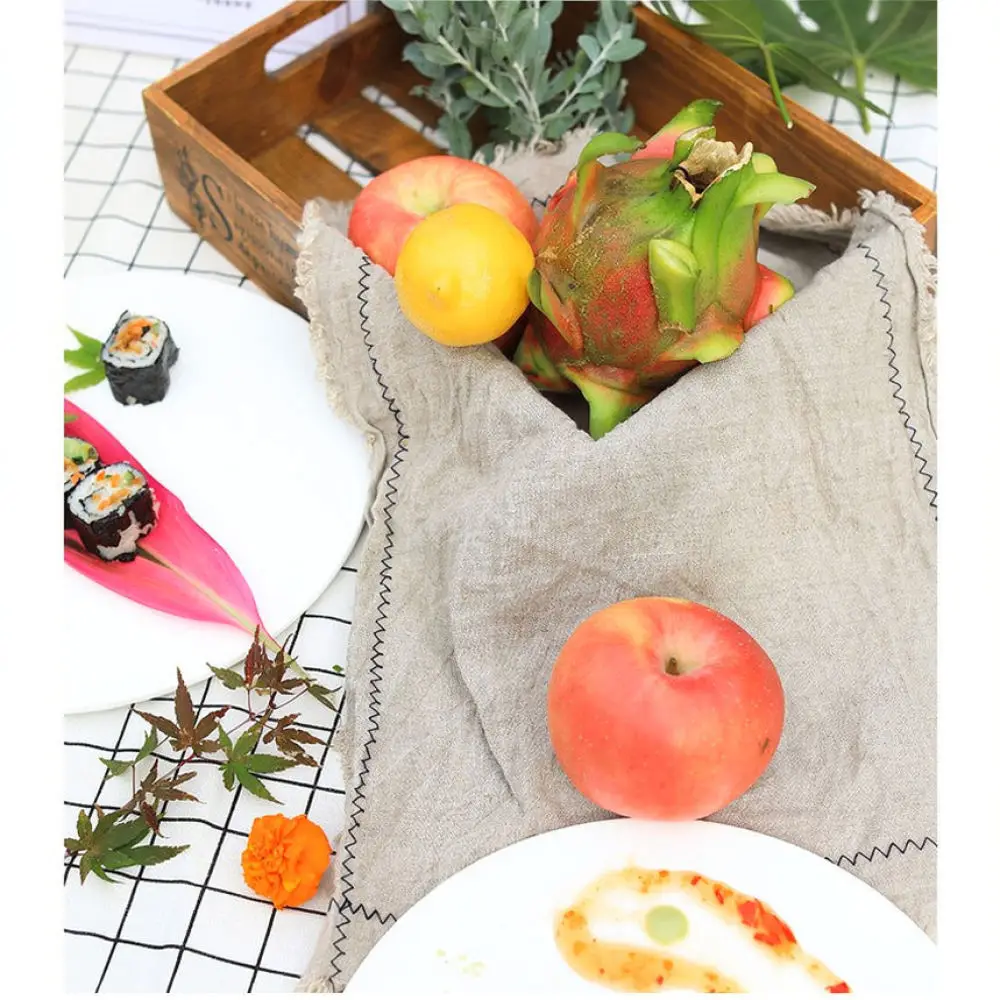 Rustic Cotton Linen Placemat Kitchen Table Decoration Napkin Photography Background Cloth For Western Food Dinnerware