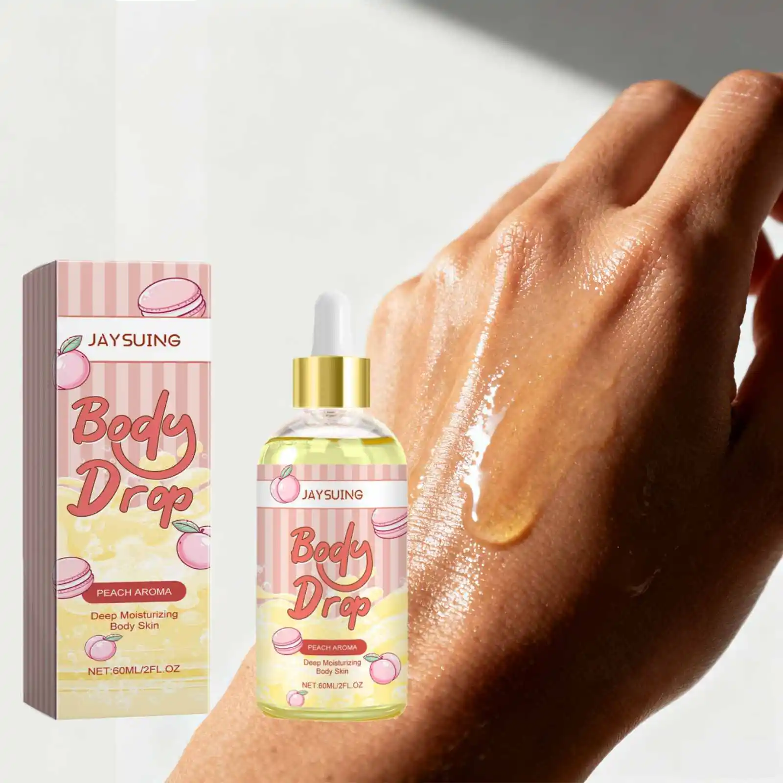 زيت عطري طازج للجسم بجوز الهند، ترطيب يدوم طويلاً، نكهة الخوخ، تدليك البشرة، تحسين تجفيف زيوت الفراولة والترطيب