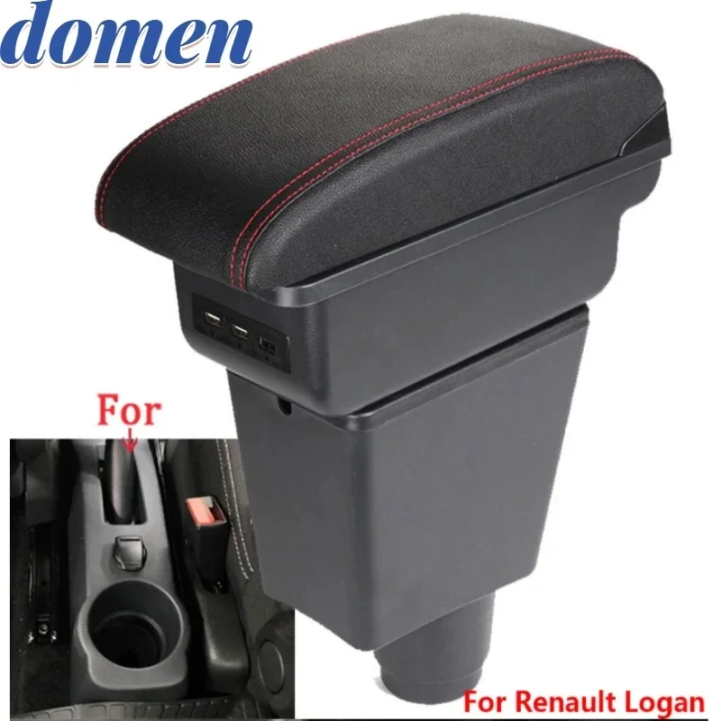 

NEW For Renault Logan 2 / For Renault Sandero 2 Car Armrest box Interior special Accessories Center Storage box with USB