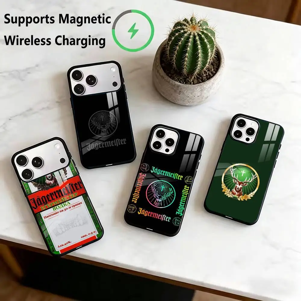 J-Jagermeister l-logo Phone Case For iPhone18 17,16,15,14,13,12,11 Plus,Pro Supports Magnetic Wireless Charging Gift