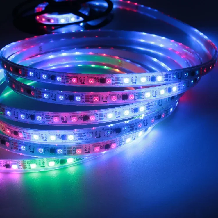 SHIJI Outdoor Waterproof DV12V 10mm Wide Addressable Strip RGB Smart LED Flexible Light 1903 2811 Led Strip Light