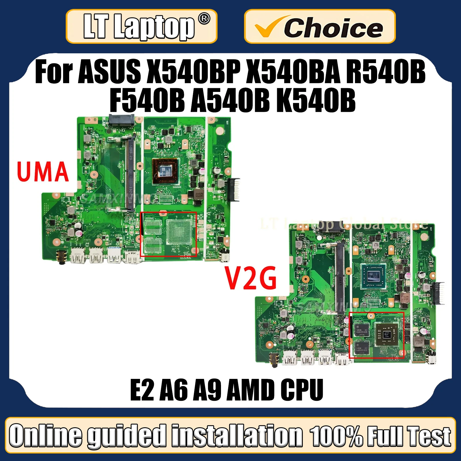 

LT Laptop X540BP Mainboard For ASUS X540BA R540B F540B A540B K540B Noteboo Motherboard AMD CPU V2G/UMA