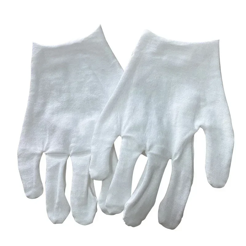 6/4 Pairs Black/white Test 100% Cotton Work Gloves Ceremonial Gloves Men and Women Waiters Drivers Jewelry Garden Gloves