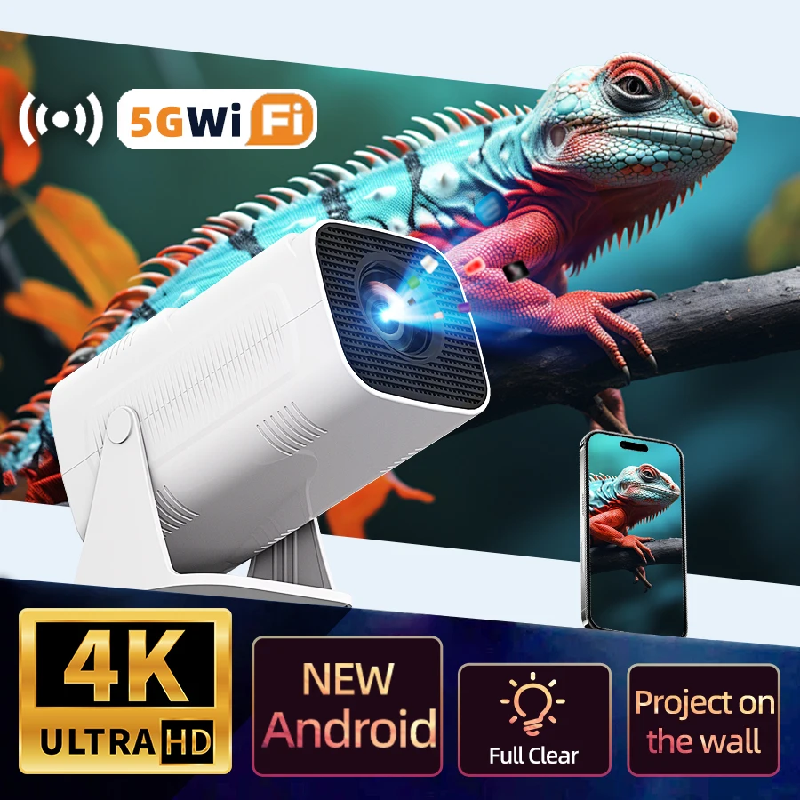 

Projector 4K Native HD 1080P Dual Wifi6 Cinema Portable Projetor Built-in Android System suitable for home/outdoor/office