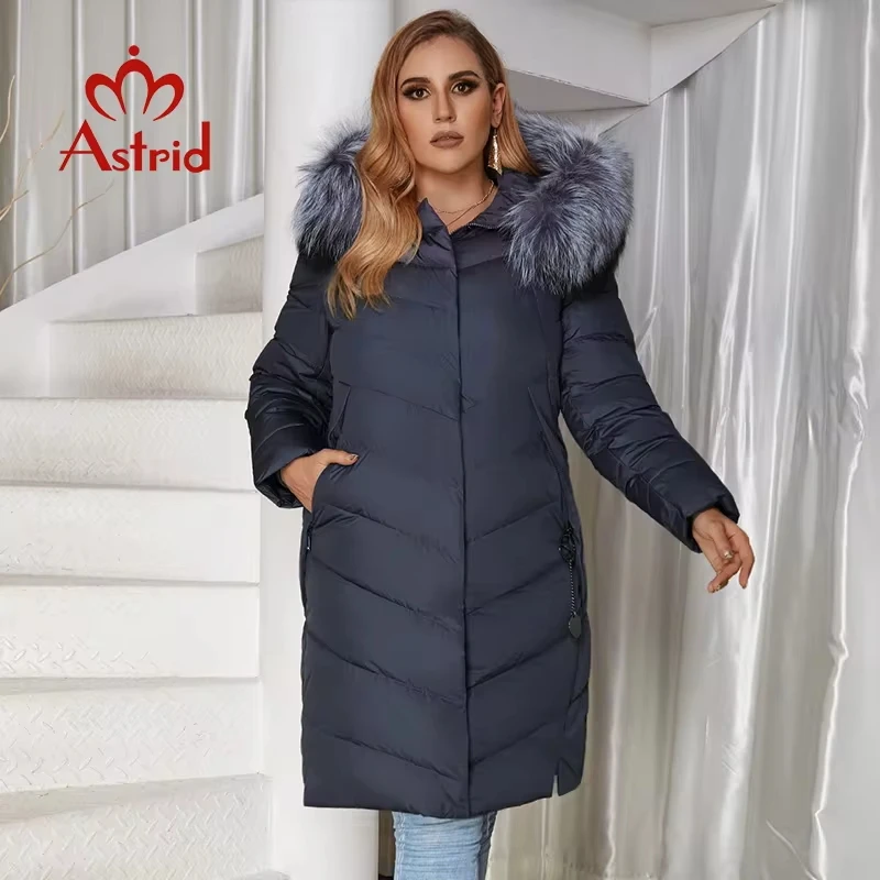 Astrid 2022 Winter New Plus size down jacket women with a fur collar loose clothing outerwear quality women winter coat FR-2160