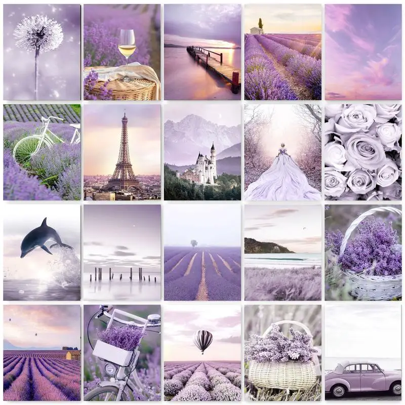 GATYZTORY Lavender Pictures By Numbers With Frame Landscape Acrylic Paint Oil Picture Drawing Coloring By Number Personalized Gi