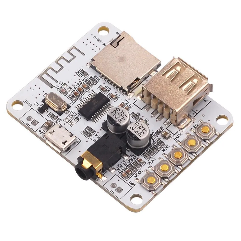 Power amplifier Bluetooth board audio with USB TF card Audio decoding Playback front output electret microphone