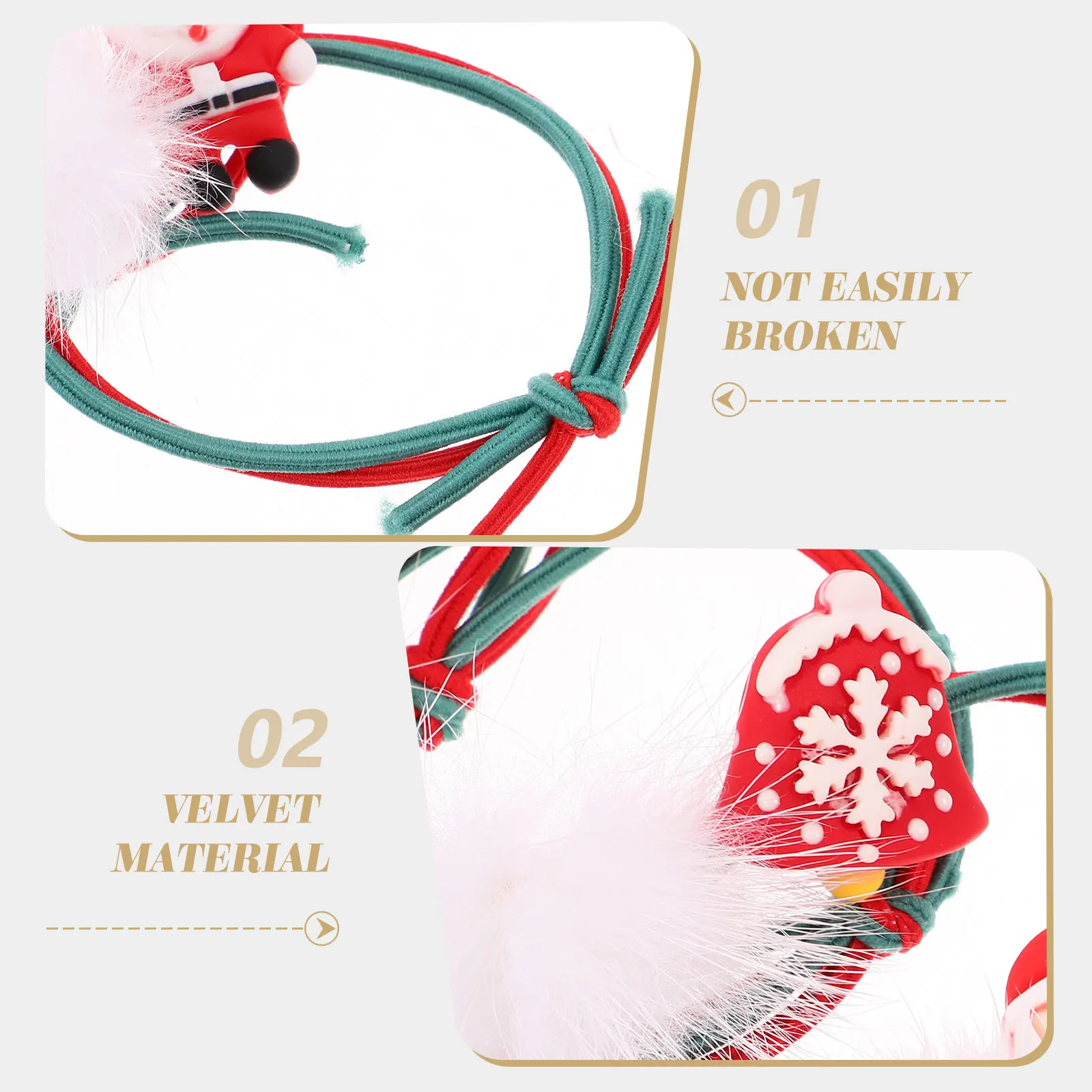 

5 шт. Рождественские резинки для волос, тематические аксессуары для девочек, эластичные держатели для хвостиков, украшения для вечеринок