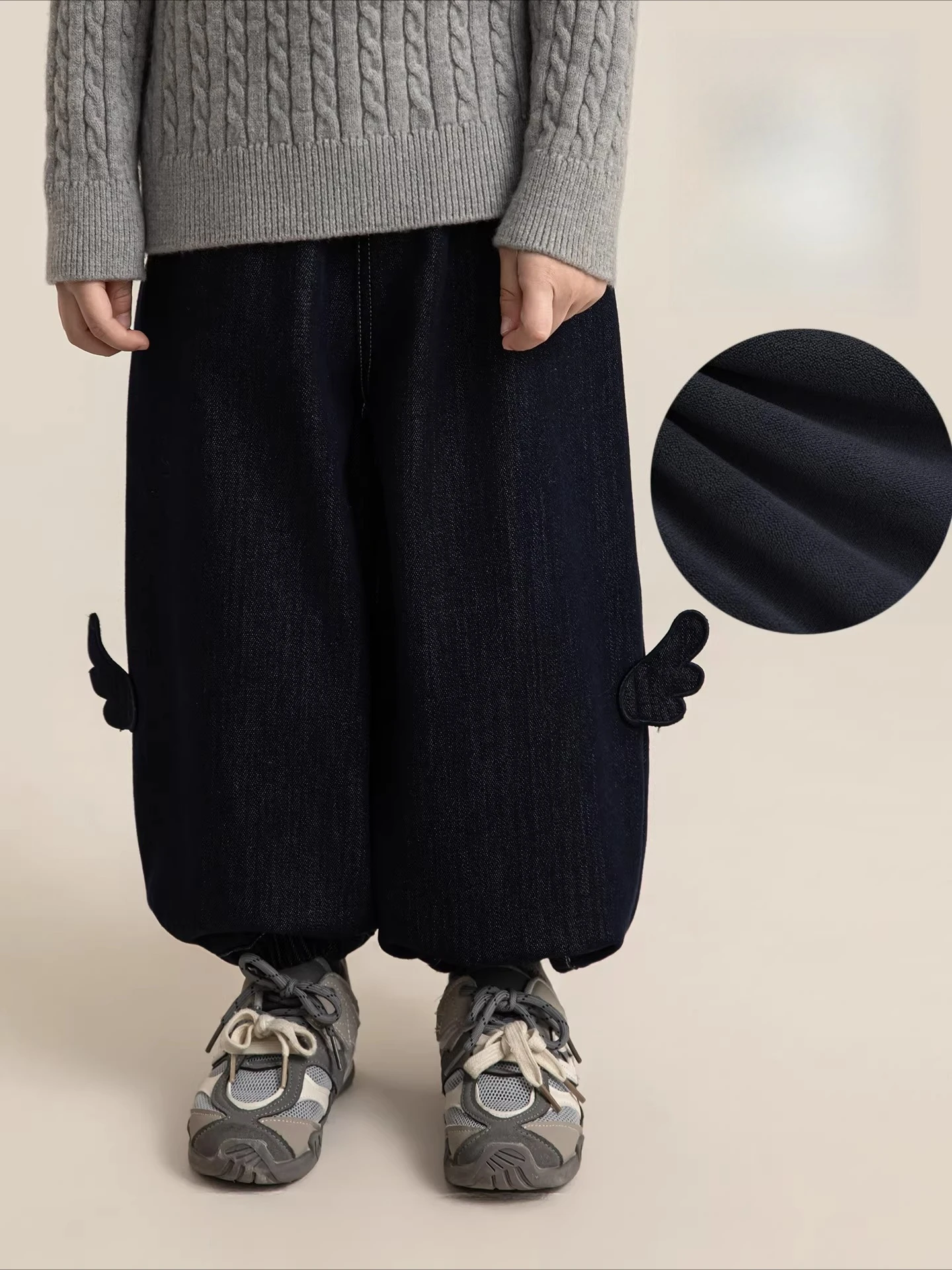 

Зимние штаны для мальчиков 2025, джинсовые штаны с термофлисовой подкладкой, стильные универсальные праздничные подарочные штаны для детей 1-7 лет