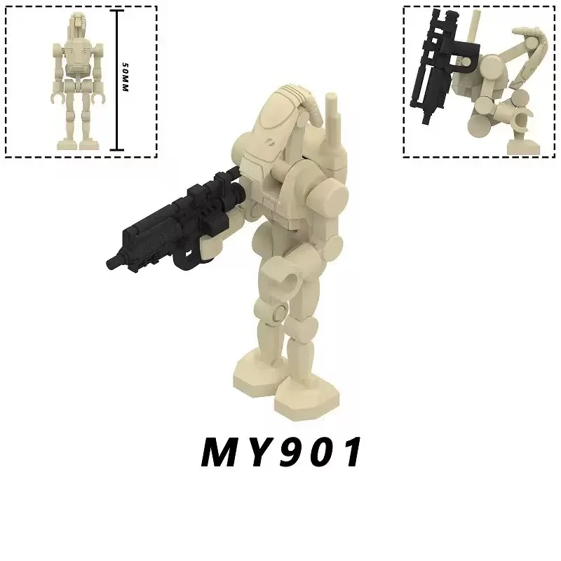 Building blocks, Space War style architectural type, Assembler MY901-MY905 Soldier Robot Commander Statue, Children's Hot Toy