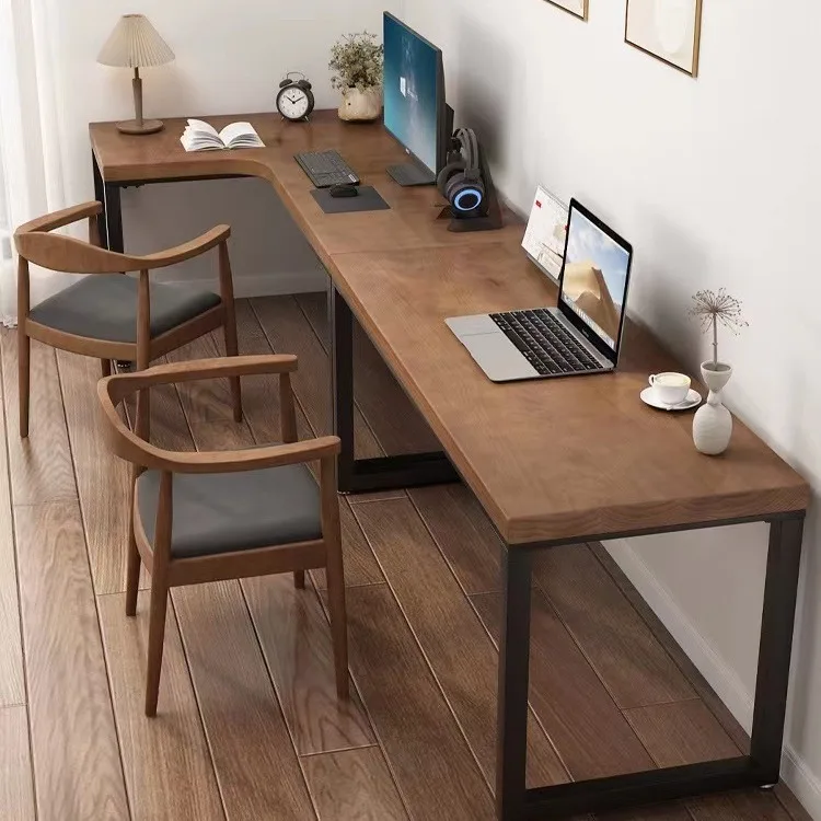 

Nordic, solid wood, corner, desk L-shaped, computer desk, desktop, household, against the wall, writing