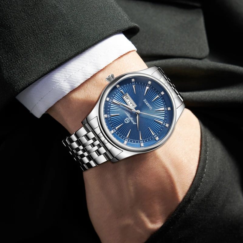 

Роскошные мужские часы PAAZOMU, элегантные мужские часы с датой и указателем дня недели, водонепроницаемые светящиеся мужские часы, кварцевые спортивные мужские часы из нержавеющей стали, reloj