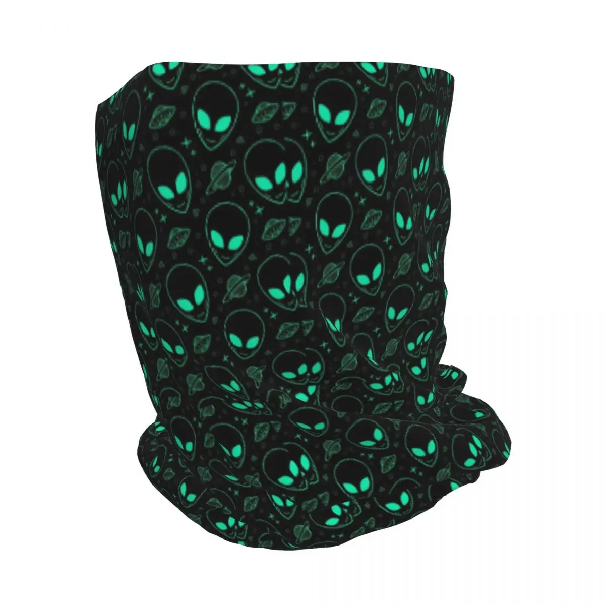 Wonderful Green Alien Universe Wondrous Cosmos With Planet And Stars Bandana Neck Gaiter Face Scarf Face Mask Beanies Hat Unisex