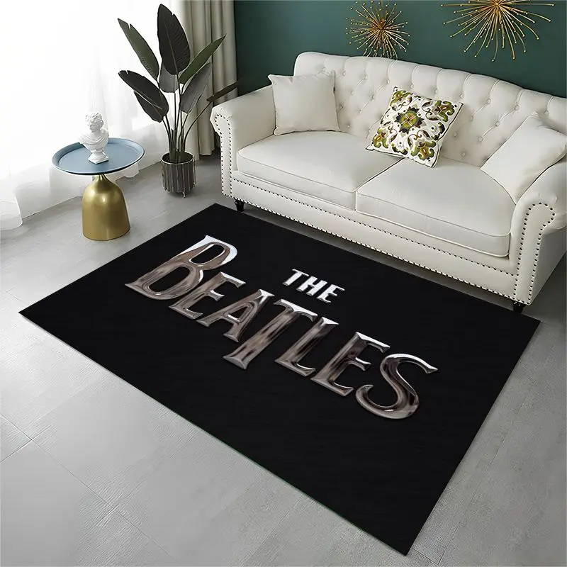 The B-Beatles Rock Band Star Carpet Rug for Playroom Bedroom Living Room Sofa Home Decor,Game Area Rug Non-slip Floor Mat Fest