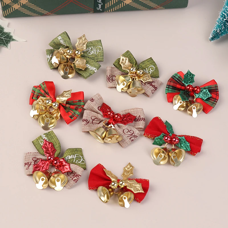 3Pcs Bow Christmas Decorations Xmas Tree Pendant Ornament For Home Room Decor Toy