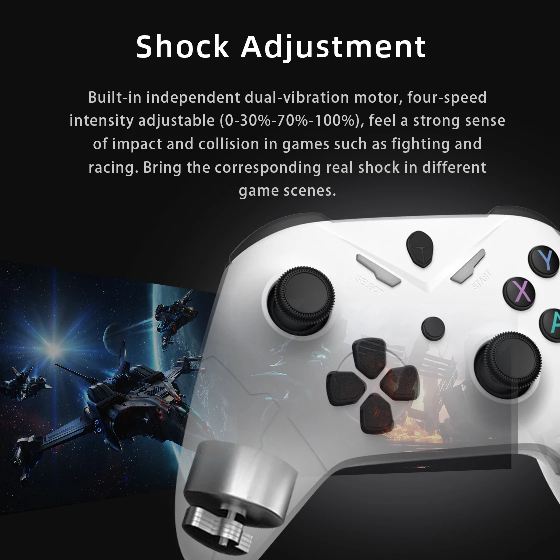 Thunderbot – manette de jeu G25, avec vibrations, sans fil, filaire, contrôleur de jeu avec fonction Turbo, pour PC Windows, Smart TV, Joysticks