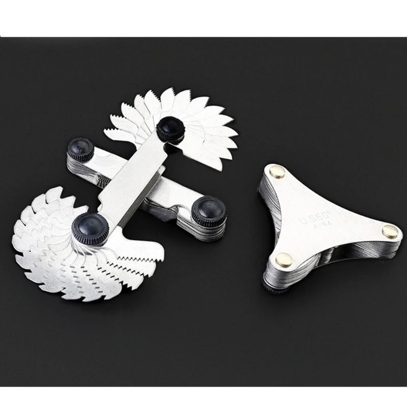 55 60 Degree Metric Inch Thread Plug Gauge Multi-purpose Screw Gauge Gear-Tooth Screw Gauges for Industrial Measurement