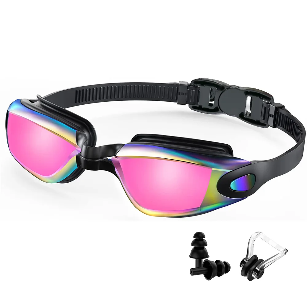 Professionelle Schwimmbrille, Schwimmbrille, beschlagfrei, klare Sicht, wasserdicht, schnell verstellbar, mit Ohrstöpsel, Nasenklammer, Brillen – Detail 12