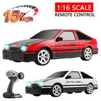 1:16 AE86 Drift Rc Car 2.4G 4WD With LED Light High Speed Remote Control Vehicle RC Racing Cars Toys for Children Christmas Gift