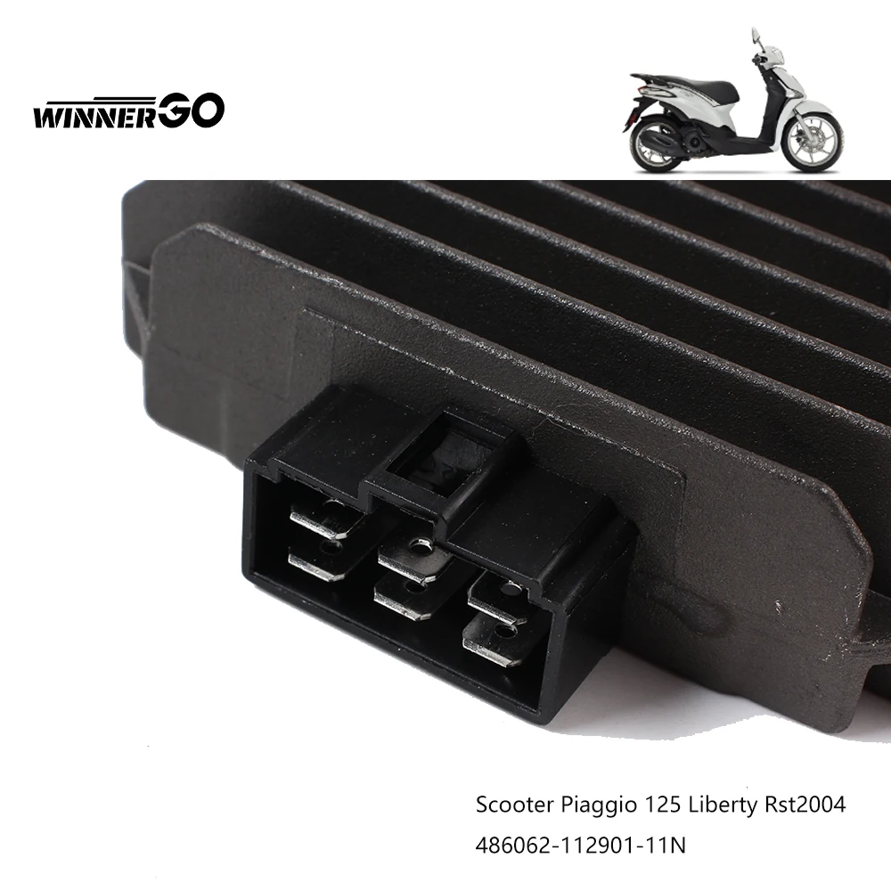 WINNERGO Motorrad-Spannungsregler-Gleichrichter für Roller Piaggio 125 Liberty 125 Rst Vespa 125 2004 486062-112901-11N – Detail 5
