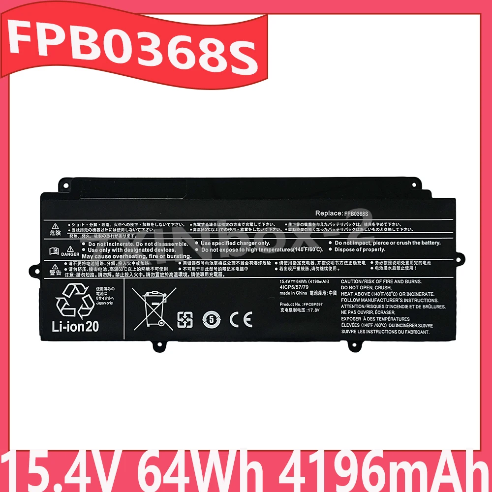 FPB0368S FPCBP597 15.4V 64Wh 4196mAh Laptop Battery For Fujitsu LIFEBOOK U9312X 4ICP5/57/79 Brand new