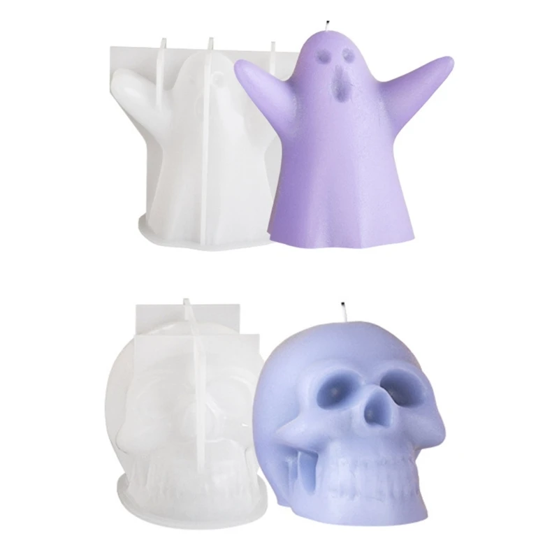 

Y1UB Silicone Clay Molds Epoxy Resin Moulds Halloween Theme Silicone Ornament Molds Perfect for Making Halloween Decorations