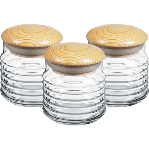 Pasabahce Babylon With Glass Cover pcs set Glass Jar Set