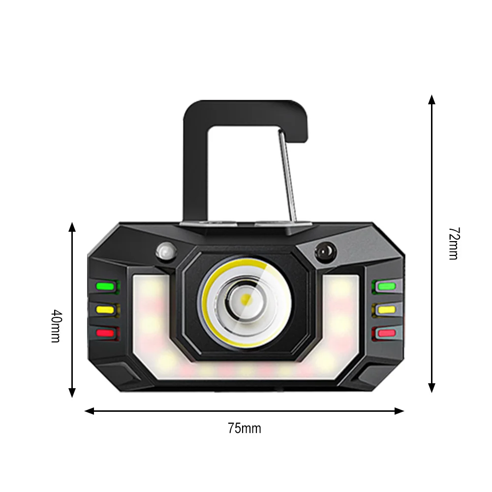 BORUiT Lampada frontale a LED con sensore di movimento con moschettone Tipo-c Faro ricaricabile Torcia frontale impermeabile Lanterna da pesca da campeggio