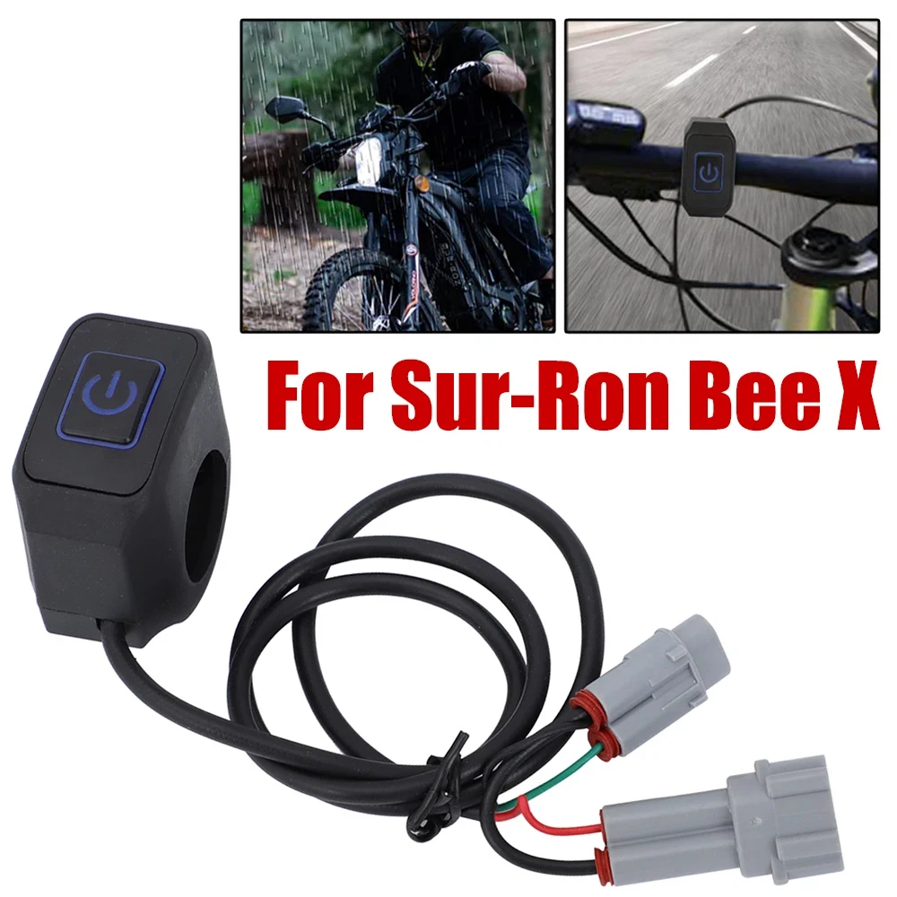 Plug-N-Play Headlight Switch Blue Light For Sur Ron Surron Light Bee X Switch Motorcycle Modified Switch Waterproof Button