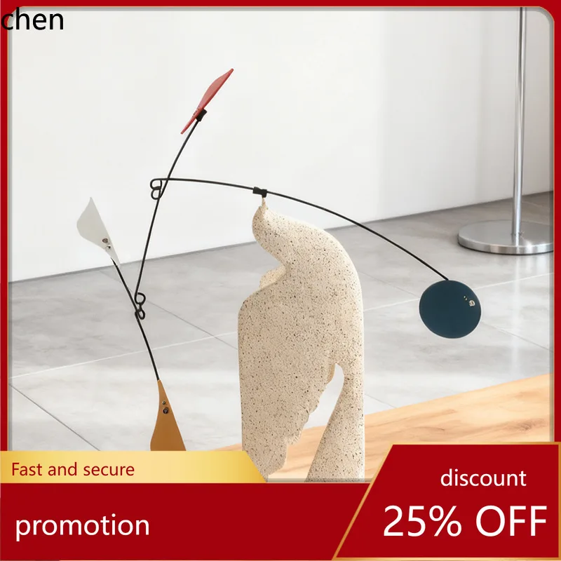 H1 Simple Animal Bird Balance Metal Art Ornament for Model Room, Sales Office, and Living Room Decoration