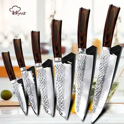 Kitchen Knives Set Chef Knife 1-6pcs High Carbon Stainless Steel 7CR17 440 Meat Fish Utility Paring Knife Cutter Cooking