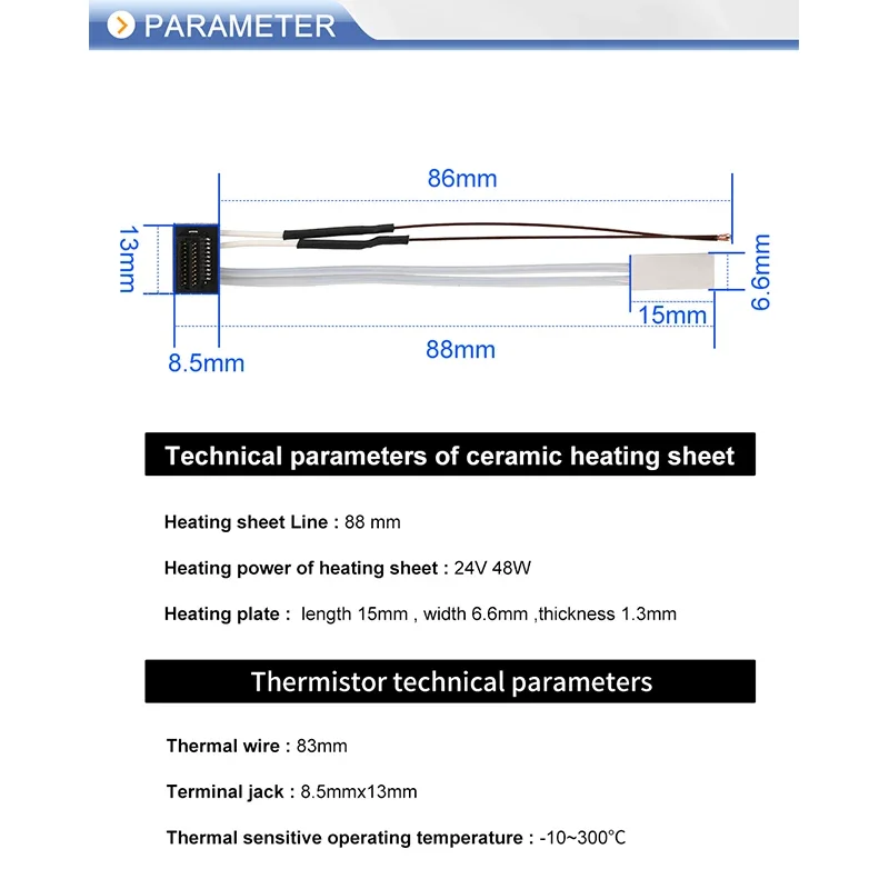 สําหรับ Bambulab Hotend เครื่องทําความร้อน Thermistor 3D เครื่องพิมพ์อุปกรณ์เสริม Thermistor สําหรับ Bambu Lab P1P X1C หลอดความร้อนตลับหมึกเซรามิค 24V
