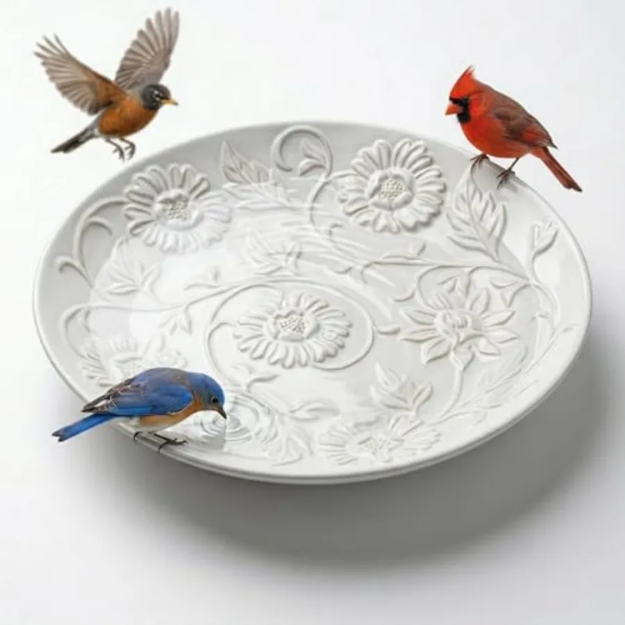 

Topadorn Ceramic Bird Bath for Outside 14.17 Inch Birds Bath Bowl Only Antique Outdoor Garden Birdbaths for Yard Tabletop Deck
