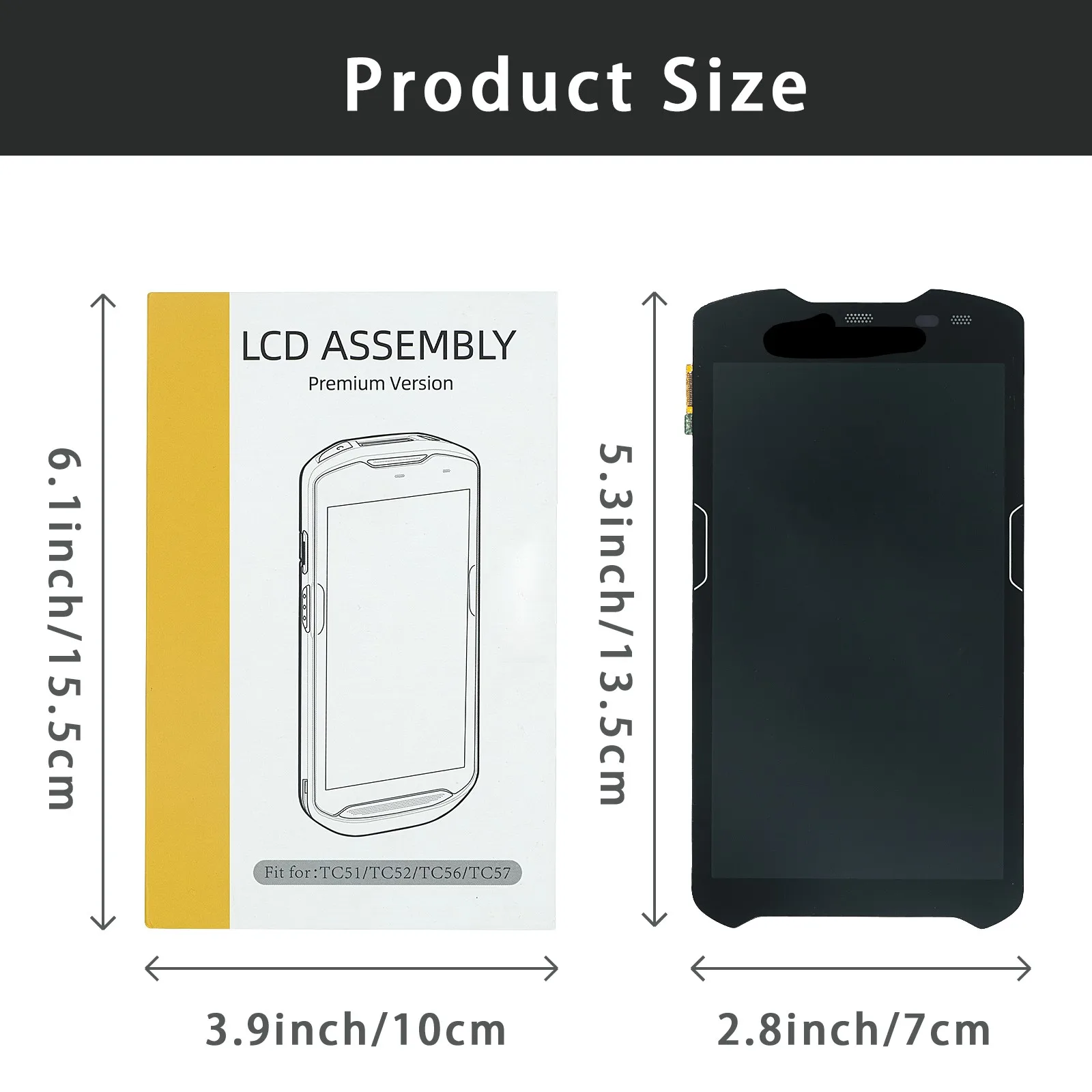 LCD Module with Touch Screen Digitizer For Zebra TC51 TC510K TC56 TC56dj TM050JDHG33