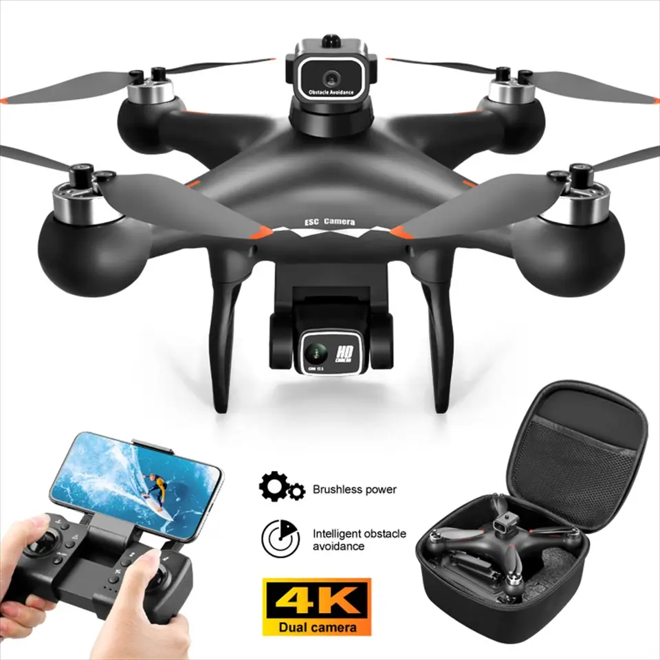 4K Foldable Brushless Drone with Dual Camera & 360° Obstacle Avoidance