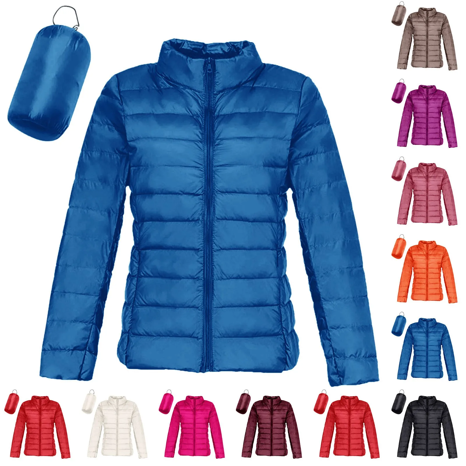 Chaqueta ligera y cálida para mujer, abrigo sin capucha, a prueba de viento, con aislamiento reciclado, corto y ajustado, para invierno