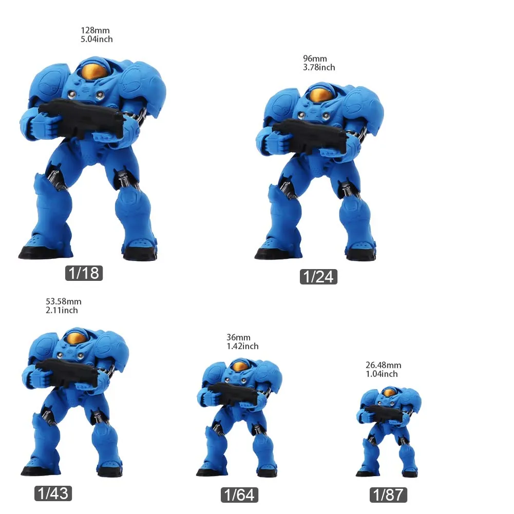 Miniatures Model1/18 1/24 1/64 1/43 1/87Sense Of Future Mysterious Tough  Blue Mecha Action Doll Painted Model Toy Decoration