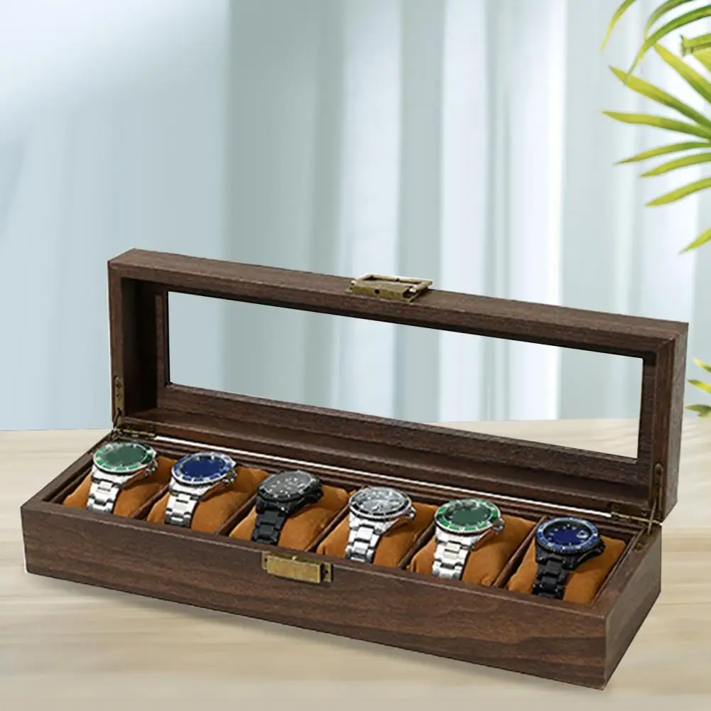 Decorative Watch Storage Elegant Watch Storage Box with Window Display Removable Pillows Dust-proof Design Capacity for Watches