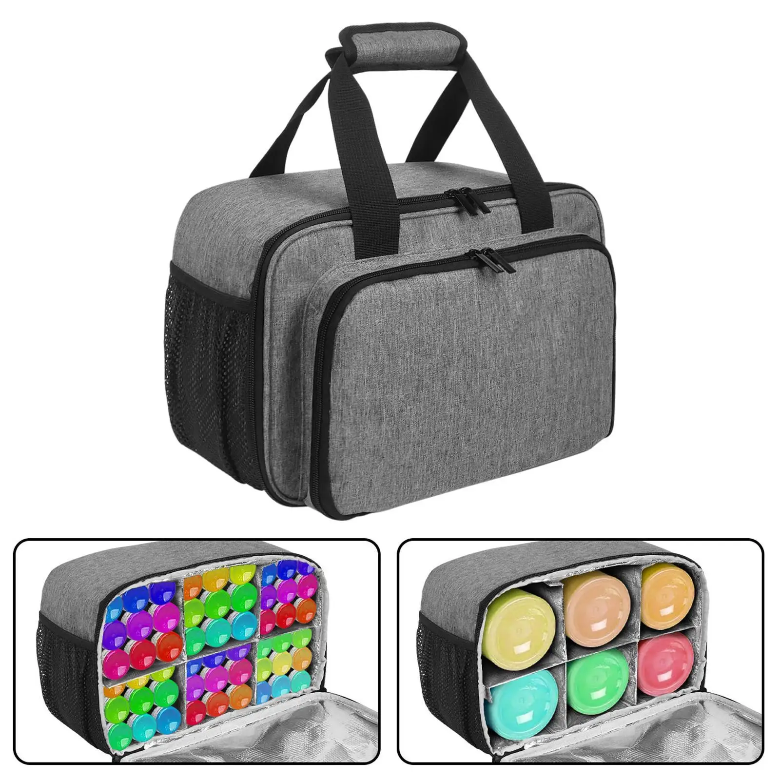 Acrylic Paint Organizer Bag Art Supply Storage Case Removable Dividers Stationery Organizer Pencil Bag for College Studio