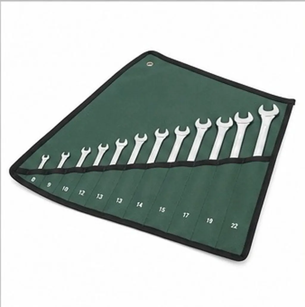Heavy Duty Canvas Tool Roll Up Bag for Wrenches Screwdrivers Sockets Ratchets Electricians Mechanics Auto Workers DIY